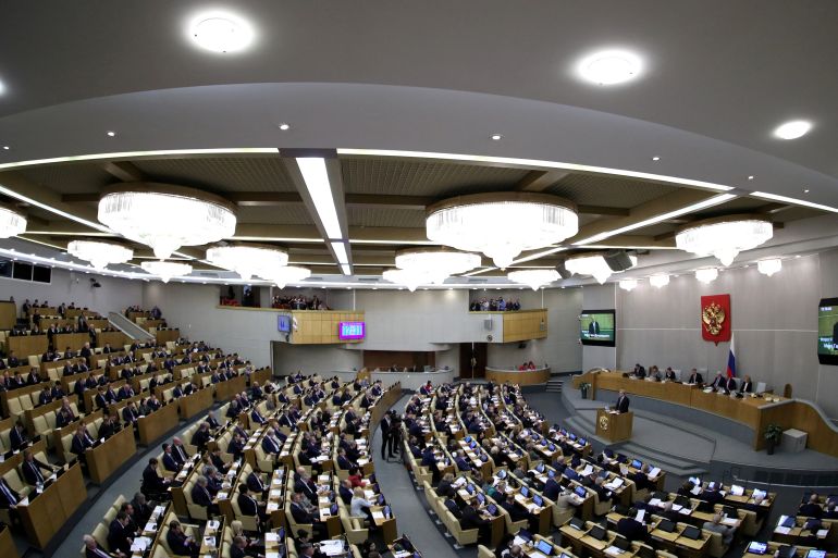 Russian legislators attend a session of the State Duma, the lower house of parliament, in Moscow, Russia January 16, 2020.