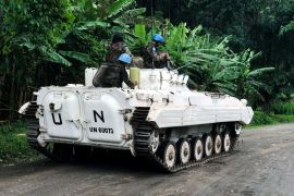 United Nations Organization Stabilization Mission in the Democratic Republic of the Congo (MONUSCO) peacekeepers patrol areas affected by the recent attacks by M23 rebels fighters Democratic Republic of Congo, March 29, 2022.