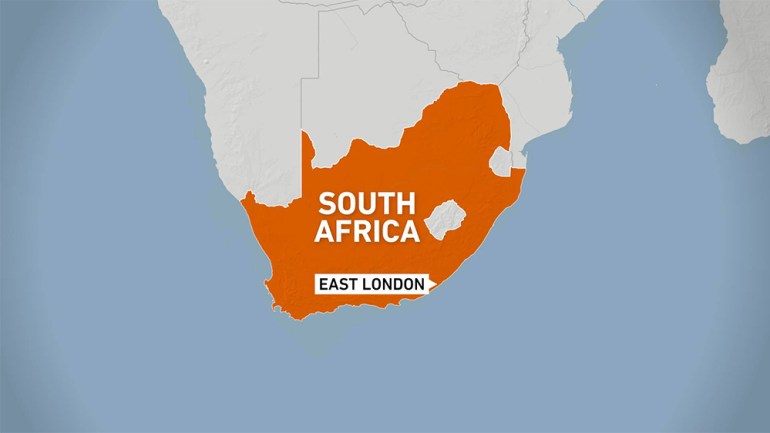 South Africa map showing East London