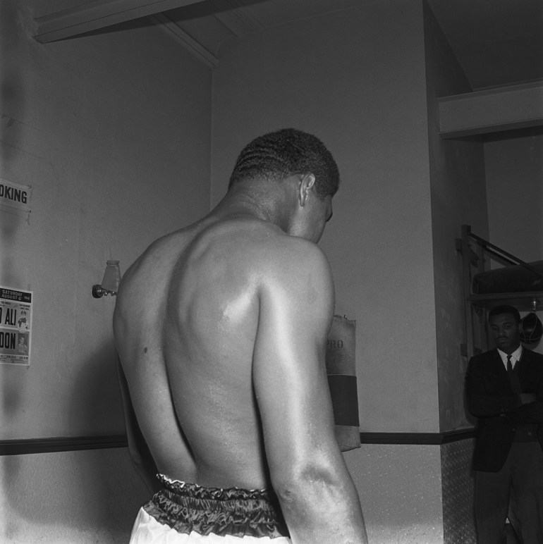 A photo of Muhammed Ali's back.