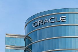 Signage is displayed at the Oracle Corp. headquarters campus in Redwood City, California, U.S.