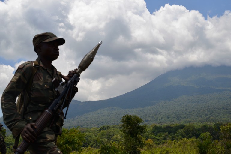 A Congolese soldier near the frontline during fighting with M23 rebels north of Goma in 2013 [File photo: Joseph Kay/AP]