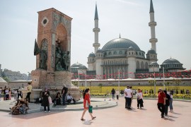Taksim Square with the Taksim Mosque