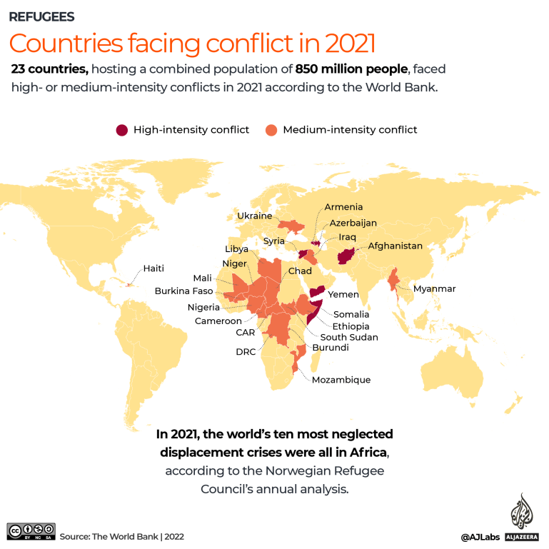 Carte INTERACTIVE des pays confrontés à des conflits en 2021