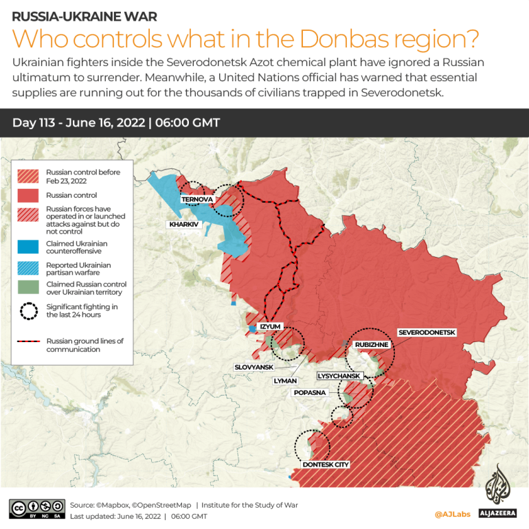 INTERACTIVE Russo-Ukrainian War Who Controls What's in Donbas DAY 113