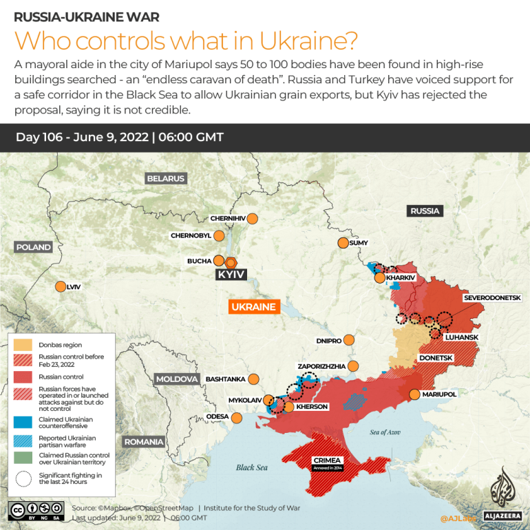 INTERACTIVE Russia Ukraine War Who controls what in Ukraine Day 106