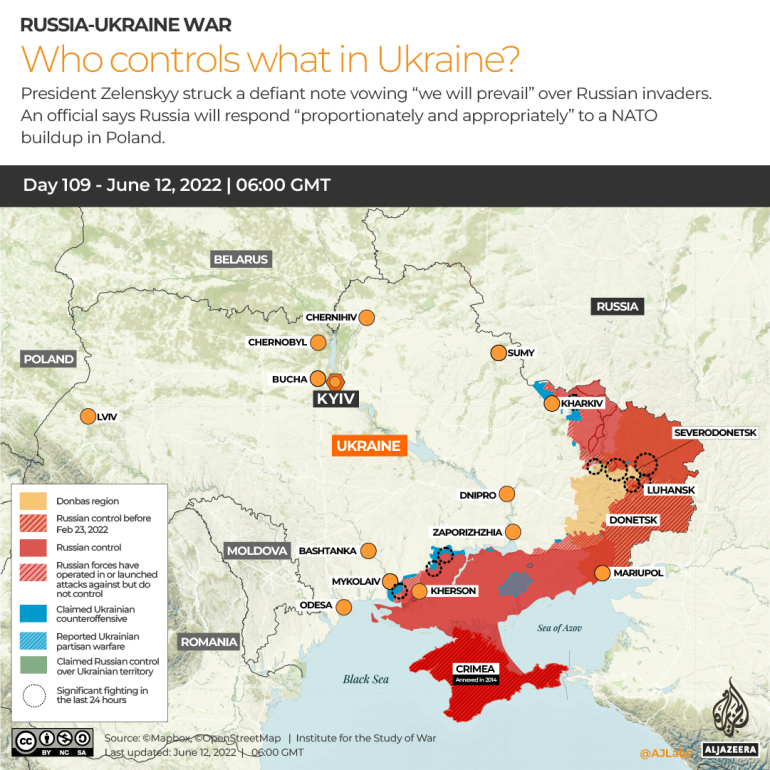 İNTERAKTİF Rusya Ukrayna Savaşı Ukrayna'da kim neyi kontrol ediyor 109. Gün