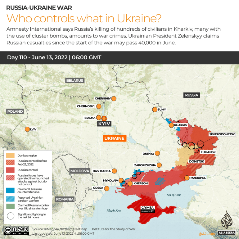 INTERACTIVE Russia Ukraine War Who controls what in Ukraine Day 110