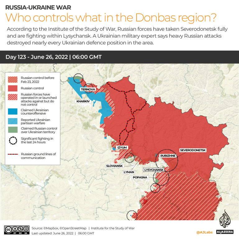 INTERACTIVE- WHO CONTROLS WHAT IN THE DONBAS - June 26,2022
