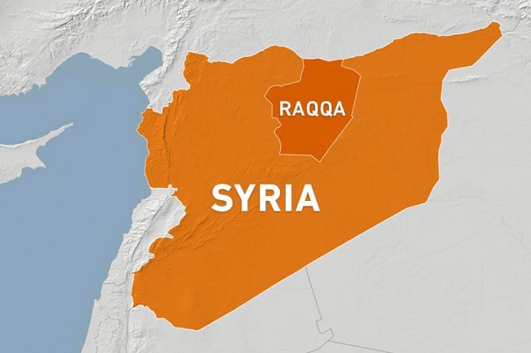 Map of Raqqa, Syria