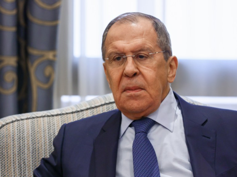 A handout photo made available by the press service of the Russian Foreign Affairs Ministry shows Russian Foreign Minister Sergei Lavrov attending a meeting with OIC