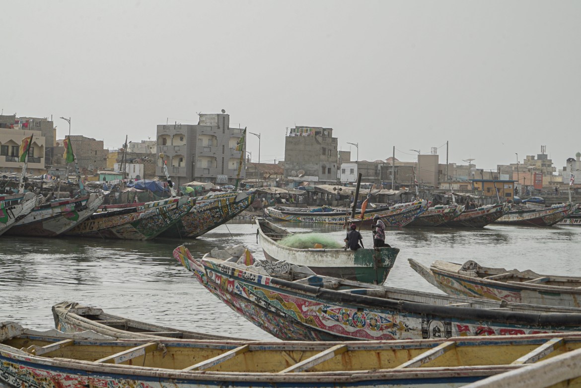 Saint Louis, Senegal is a major hub for fishing – the coastline is packed with traditional wooden canoes called pirogues.