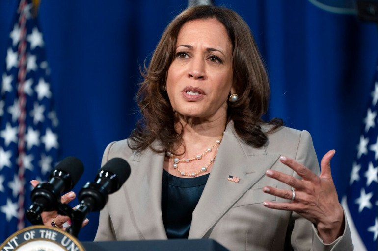 Vice President Kamala Harris announces the cancelation of all federal student loans borrowed to attend any Corinthian Colleges