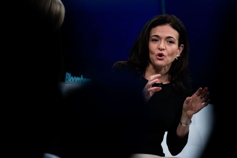 Sheryl Sandberg, chief operating officer of Facebook Inc., speaks during the Bloomberg Year Ahead Summit in New York, U.S.