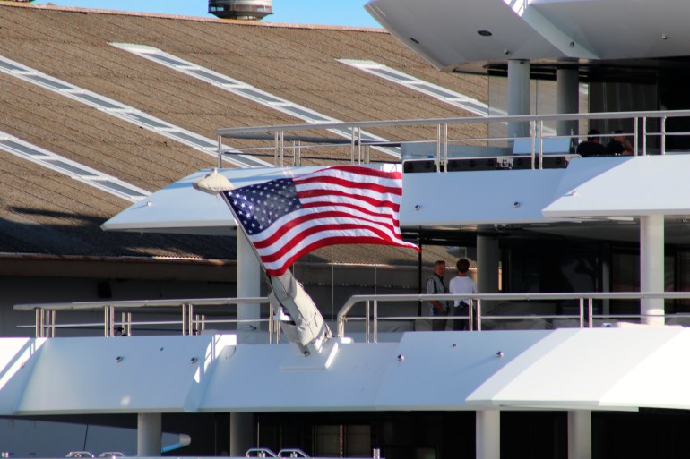 The superyacht Amadea moored in Honolulu on Thursday, June 16, 2022 