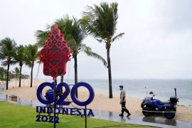 A sign with G20 in Bali, Indonesia