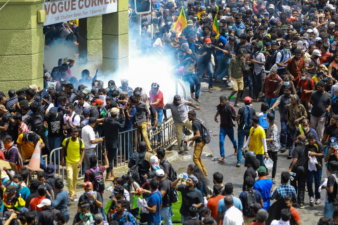 Police fire tear gas canisters to disperse protesters