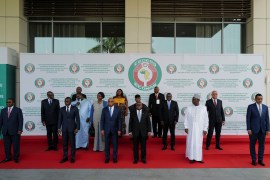Leaders from the Economic Community of West African States pose during a summit in March 2022 [File: Francis Kokoroko/Reuters]