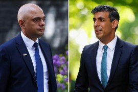 British Health Minister Sajid Javid (left) and Finance Minister Rishi Sunak (right) announced their resignations, plunging Johnson&#39;s government into crisis [Reuters]