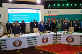 Ghana&#39;s President Nana Akufo-Addo, ECOWAS Commission President Jean-Claude Kassi Brou and Ivory Coast&#39;s President Alassane Ouattara attend the ECOWAS summit to discuss a transitional road map for Mali, Burkina Faso and Guinea, in Accra, Ghana [Francis Kokoroko/Reuters]