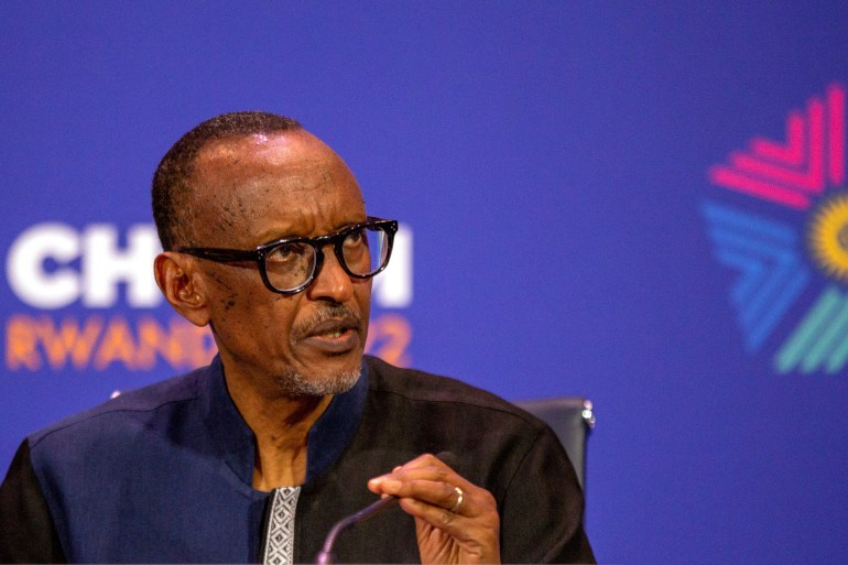Rwandan President Paul Kagame addresses a news conference to conclude the Commonwealth Heads of Government Meeting (CHOGM) in Kigali, Rwanda on June 25, 2022 [File:Jean Bizimana/Reuters]