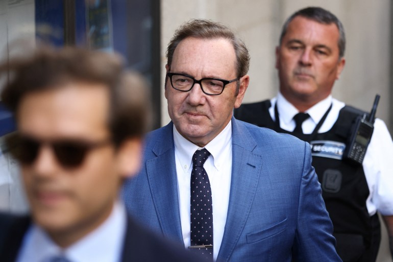 Actor Kevin Spacey arrives at the Central Criminal Court in London