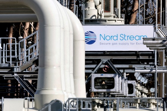 Pipes at the landfall facilities of the Nord Stream 1 gas pipeline are pictured in Lubmin, Germany.