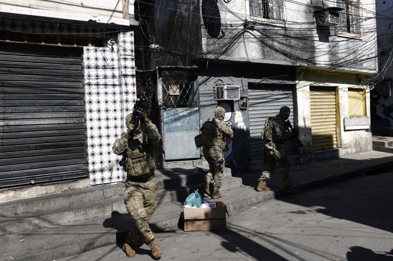 Police during the Rio favelas raid
