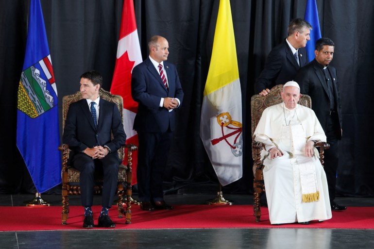 Pope arrives in Canada on tour of ‘penance’ for Indigenous abuse