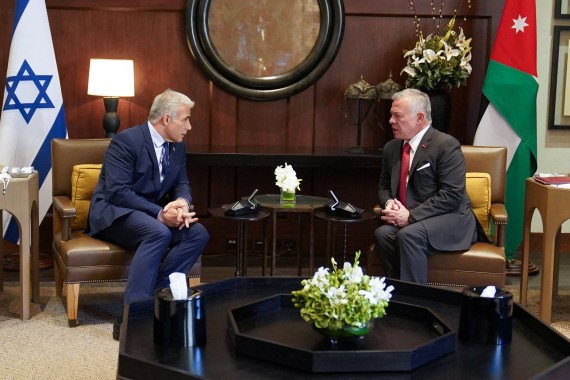 Jordan's King Abdullah II meets with Israeli Prime Minister Yair Lapid in Amman,