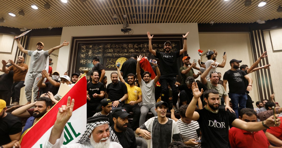 Iraqi protesters storm the parliament in Baghdad’s Green Zone