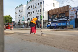 Somalia female street cleaners
