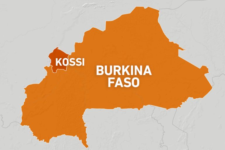 Map of Kossi province in Burkina Faso