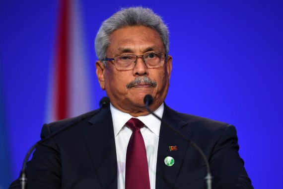 Gotabaya Rajapaksa speaks during the opening ceremony of the UN Climate Change Conference COP26 in Glasgow, Scotland