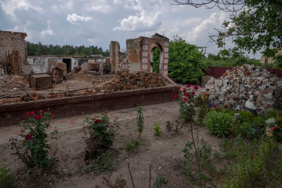 Destroyed buildings in Ukraine