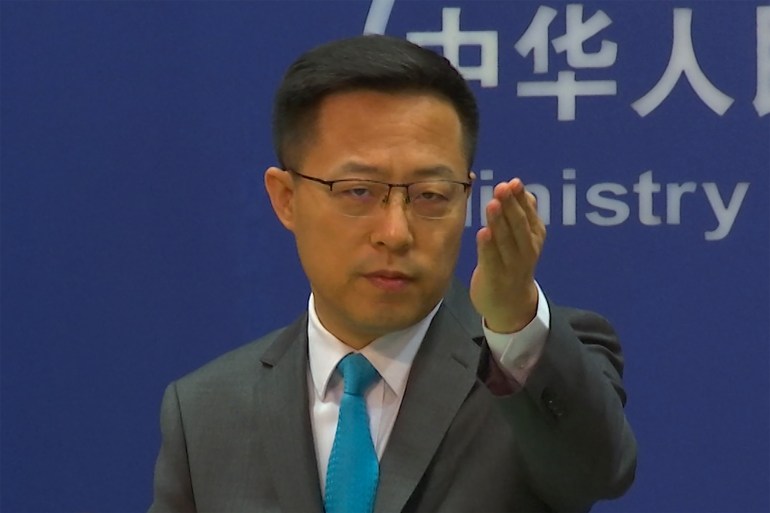 Chinese Foreign Ministry spokesperson Zhao Lijian said the United States is “the biggest threat to world peace, stability and development" [File: Liu Zheng/AP]
