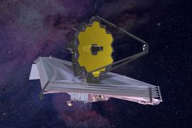 An artist&#39;s rendering shows the James Webb Space Telescope [File: Northrop Grumman/NASA via AP]
