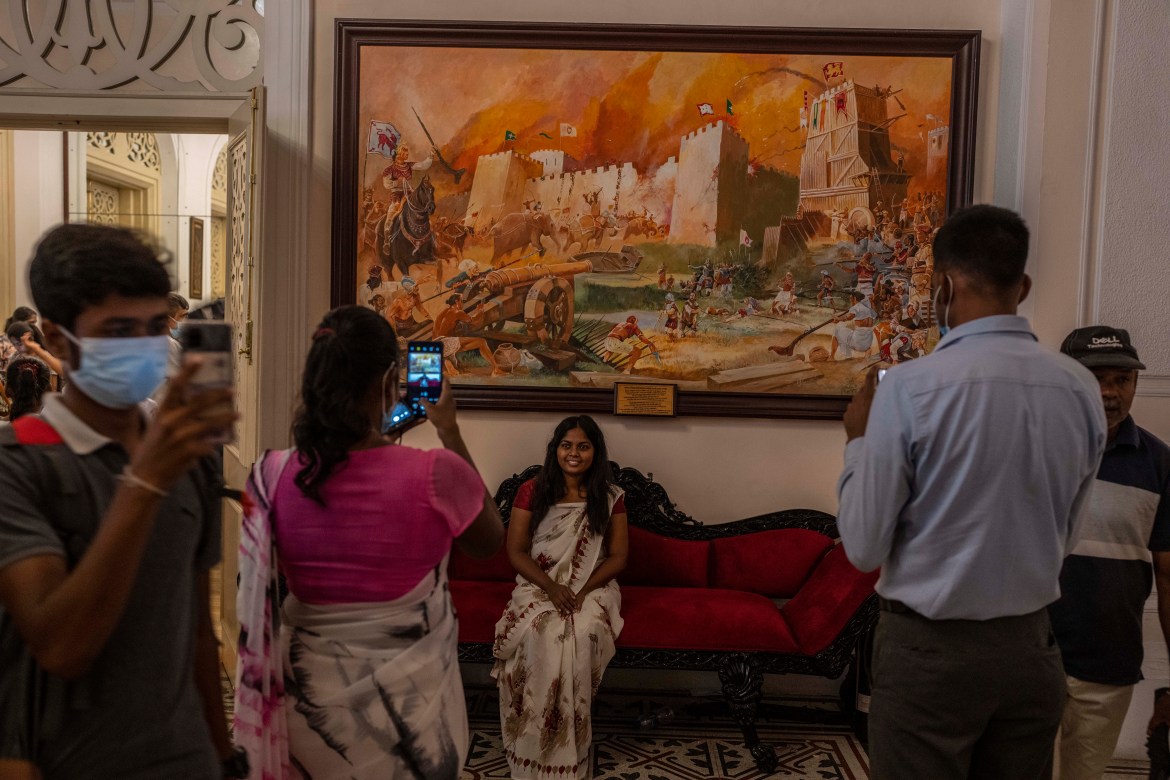 People take pictures at President Gotabaya Rajapaksa's