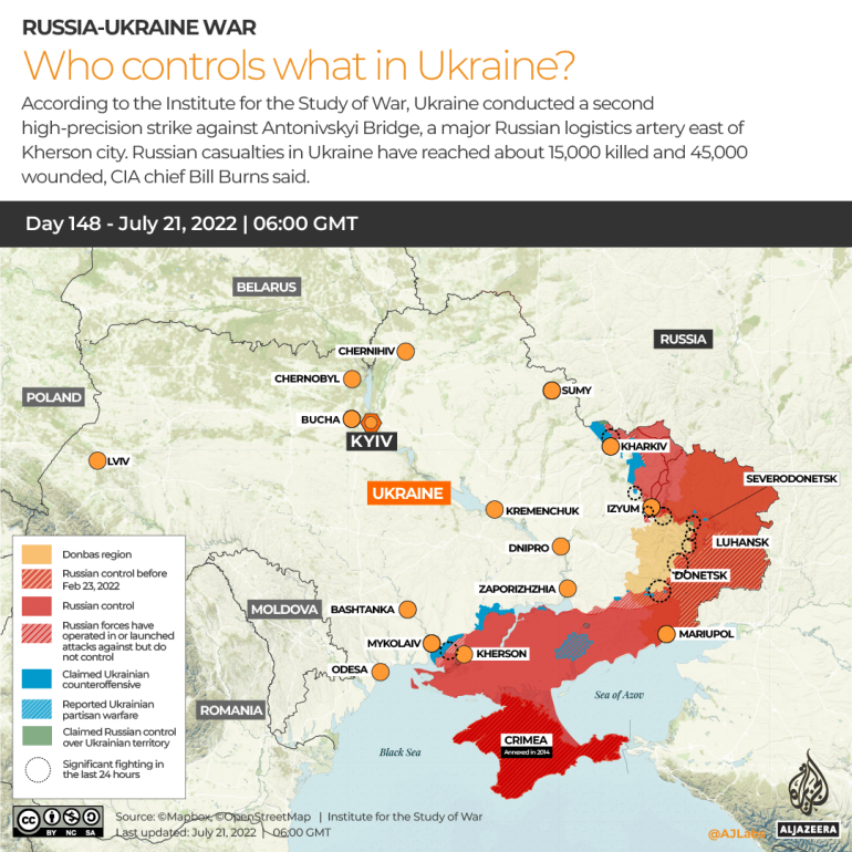 Timeline: Week 21 of Russia’s war in Ukraine | Russia-Ukraine war News