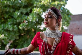 Bindu&#39;s elaborate Indian wedding with herself made her an overnight internet sensation [Courtesy of Kshama Bindu]