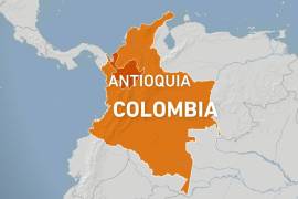 Map of Antioquia province, Colombia