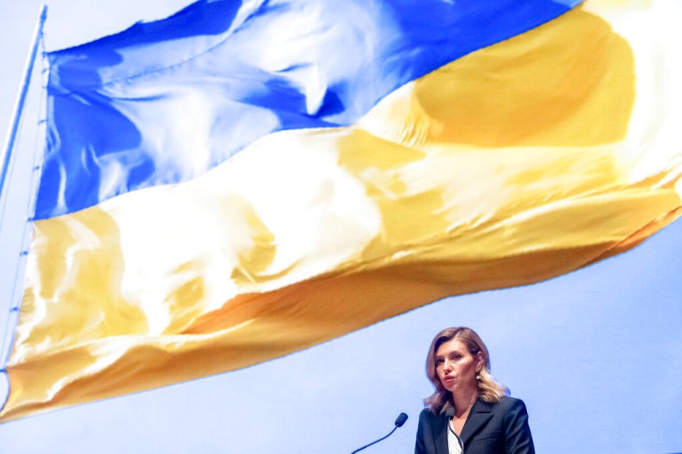 Olena Zelenska, the first lady of Ukraine, addresses members of the US Congress.