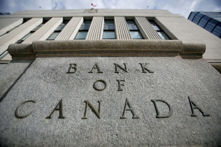 A sign is pictured outside the Bank of Canada building in Ottawa, Ontario, Canada