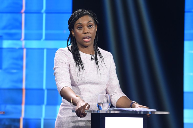 Conservative leadership candidate Kemi Badenoch during 'Britain's Next Prime Minister: The ITV Debate' at Riverside Studios in London