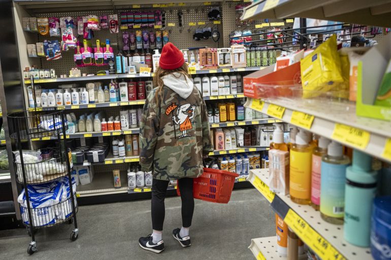 A shopper inside a grocery store in San Francisco, California, U.S.