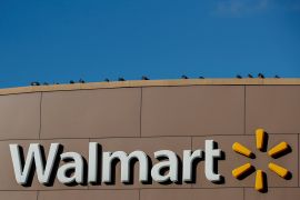 Walmart's logo is seen outside one of its stores in Chicago, Illinois, U.S.