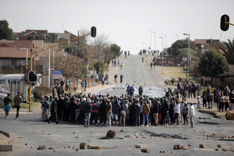 Protesters in South Africa