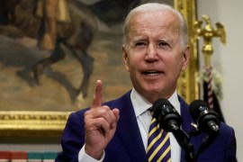 US President Joe Biden called on world leaders to support Ukraine for &#39;as long as it takes&#39; [File: Leah Millis/Reuters]