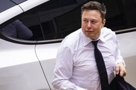 Elon Musk arrives at court in Wilmington, Delaware