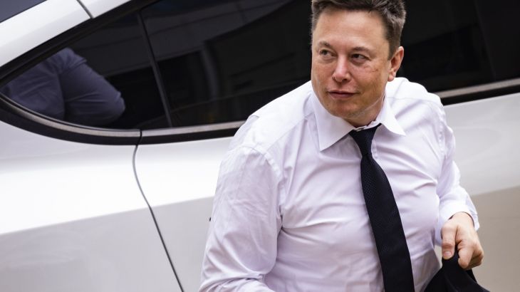 Elon Musk arrives at court in Wilmington, Delaware
